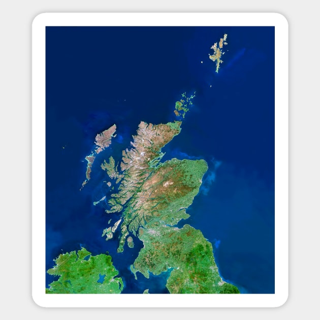 Scotland, UK, satellite image (E076/0206) Sticker by SciencePhoto